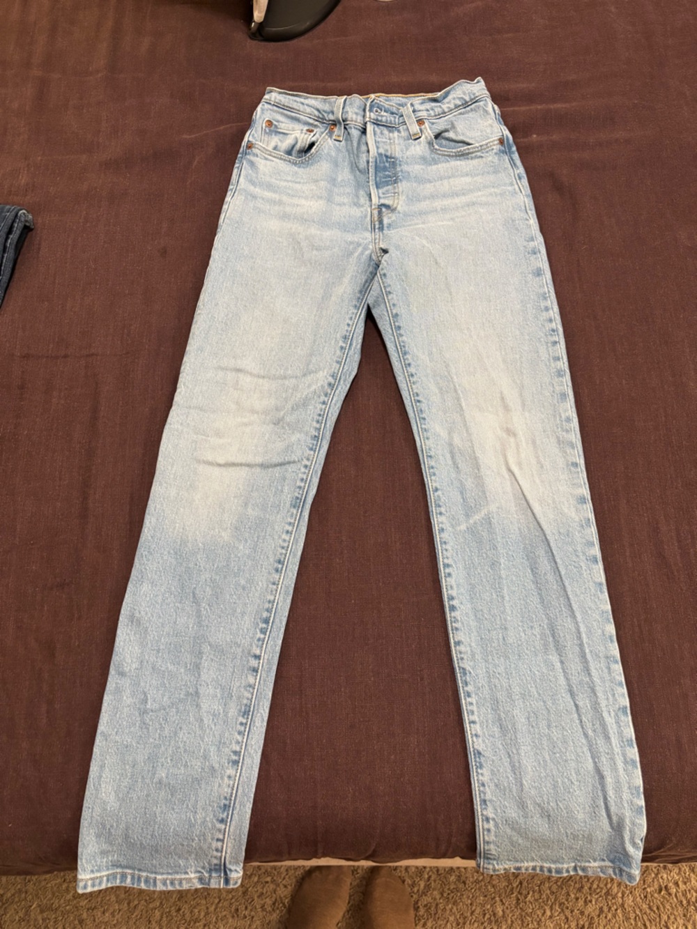Levi 501 Light Wash Straight Leg Jeans